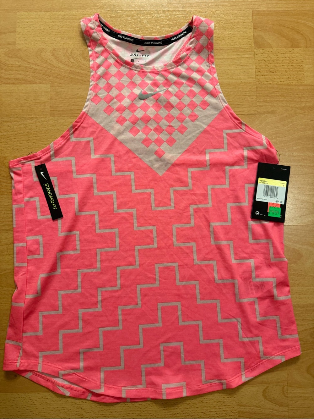 NWT Nike Pink Geometric Active Tank Top